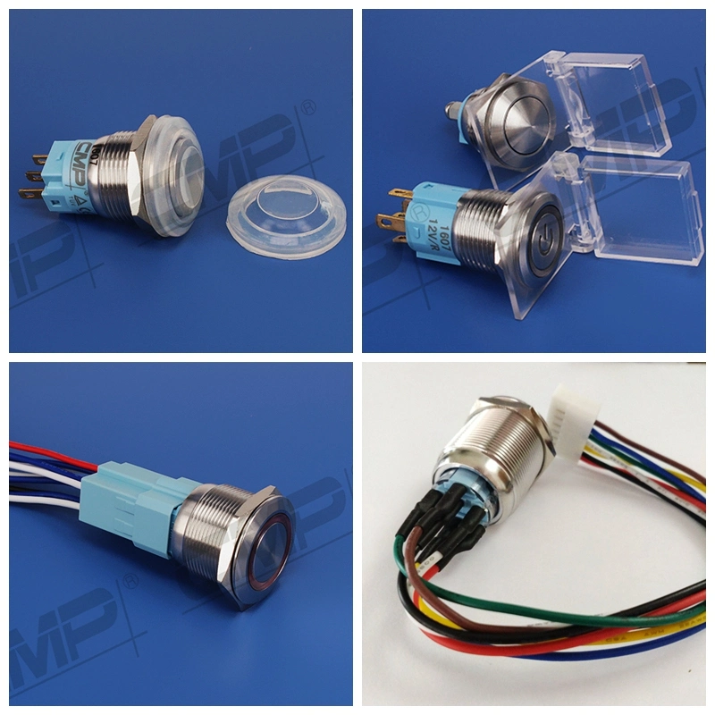 CMP Metal on off Latching RGB or Dual Color Illuminated Push Button Switch